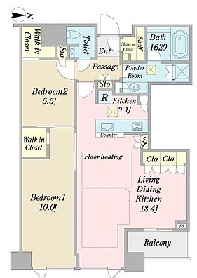 プラウドタワー千代田富士見 30階 間取り図