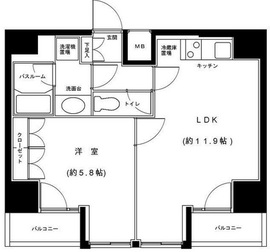 グランフォース五反田 11階 間取り図