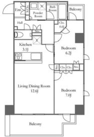 プライムアーバン新宿夏目坂タワーレジデンス 1004 間取り図