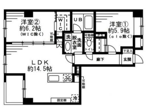 レジディア六本木檜町公園 502 間取り図