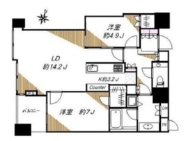 大崎ウエストシティタワーズ イースト 32階 間取り図