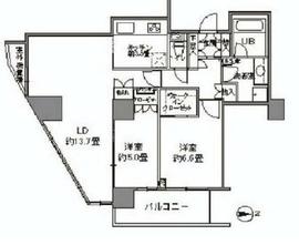 カスタリアタワー品川シーサイド 2202 間取り図