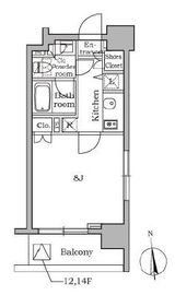 レジディア三軒茶屋 1305 間取り図