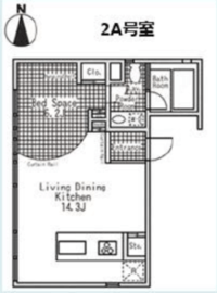 LunaRossa渋谷 2A 間取り図