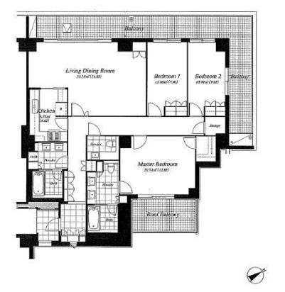 麻布第一マンションズ 513 間取り図