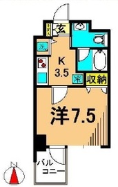 プライマル大井仙台坂 405 間取り図