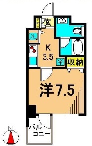 プライマル大井仙台坂 505 間取り図