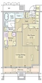 モメント汐留 2206 間取り図