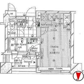 クオリア広尾 5階 間取り図