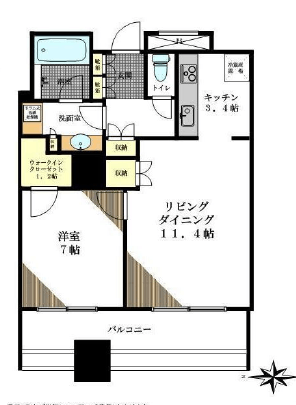 ワールドシティタワーズ アクアタワー 8階 間取り図