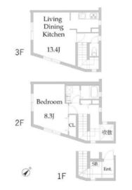 スカイレジデンス中目黒 205 間取り図