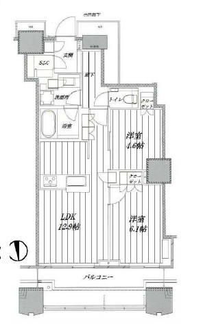 富久クロスコンフォートタワー(Tomihisa Cross)  31階 間取り図