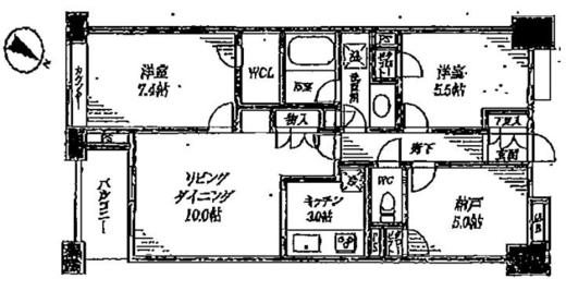 レジディア日本橋馬喰町 501 間取り図