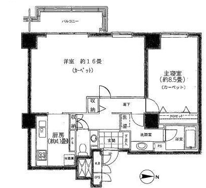 広尾ガーデンヒルズ 8階 間取り図