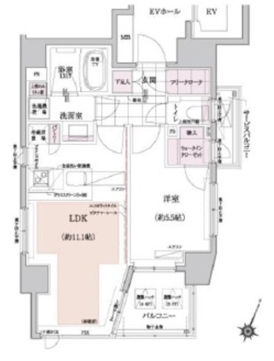 渋谷フィモード 601 間取り図
