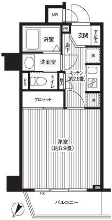 カスタリア初台 307 間取り図