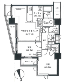 アリビオーレ神楽坂シティタワー 7階 間取り図