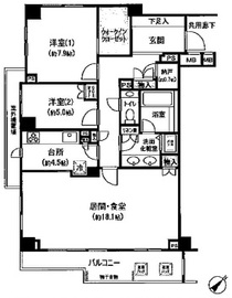 南平台ハウス 4階 間取り図