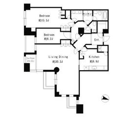 青山第一マンションズ 14階 間取り図