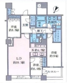 ブリリア有明スカイタワー 33階 間取り図