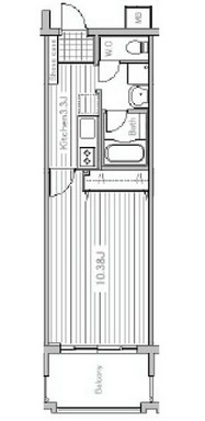 ミラフローレス赤坂 802 間取り図