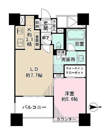 新宿山吹アインスタワー 3階 間取り図