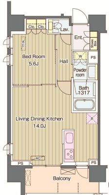 ヴェルデコート西新宿 802 間取り図