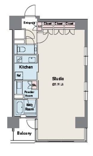 アジリア銀座J's 902 間取り図