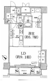 コンフォリア三宿 1402 間取り図