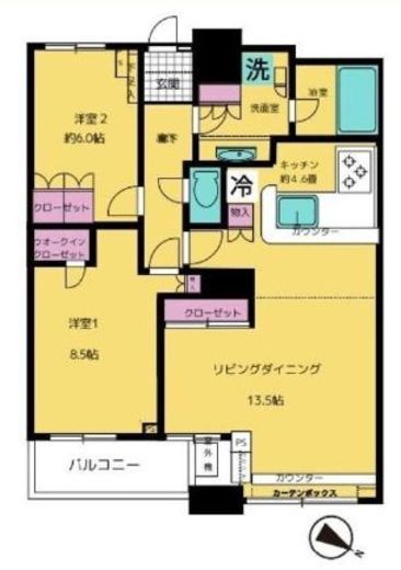 ザ・東京タワーズ シータワー 50階 間取り図