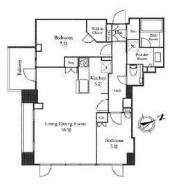 プラウド恵比寿ディアージュ 3階 間取り図