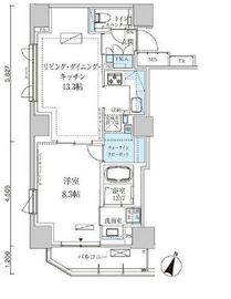 パークアクシス赤坂見附 1204 間取り図