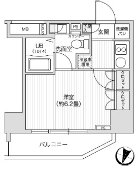 レジディア笹塚2 411 間取り図