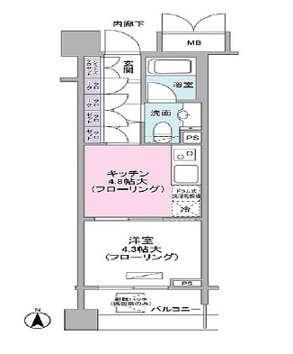 クオリア恵比寿イースト 5階 間取り図