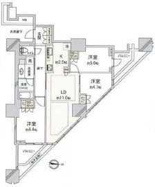 富久クロスコンフォートタワー(Tomihisa Cross)  14階 間取り図