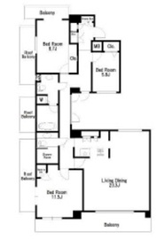 グランフォークス西麻布 402 間取り図