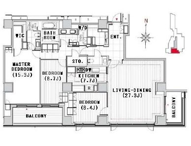 フォレストテラス鳥居坂 202 間取り図