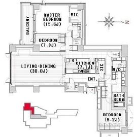 フォレストテラス鳥居坂 201 間取り図