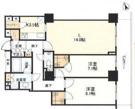 ローレルコート新宿タワー 26階 間取り図