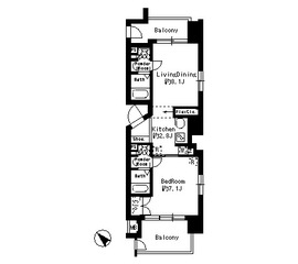 レジディア東銀座 305 間取り図