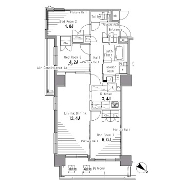 パークアクシス日本橋浜町 907 間取り図