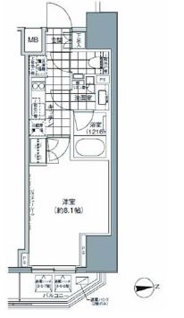 パークハビオ上野3丁目 605 間取り図