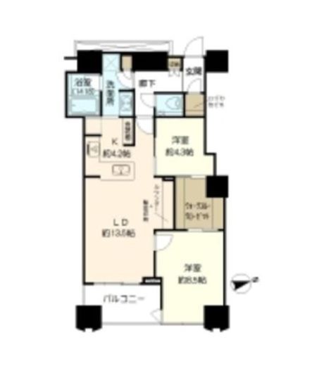 富久クロスコンフォートタワー(Tomihisa Cross)  40階 間取り図
