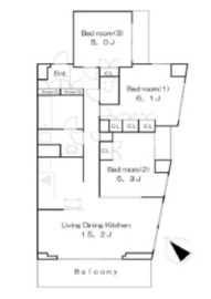 ブランズ新宿富久町 2階 間取り図