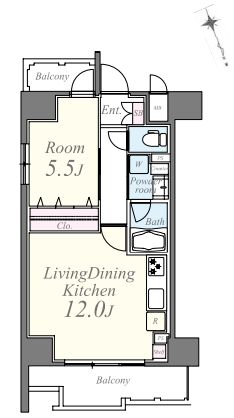 グランイースト田原町 402 間取り図