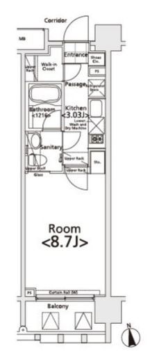 プライマル新宿若松町 407 間取り図