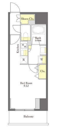 プライムメゾン初台 603 間取り図