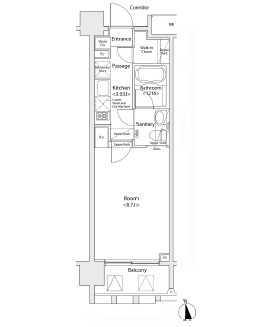 プライマル新宿若松町 807 間取り図