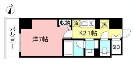 プライムメゾン初台 206 間取り図