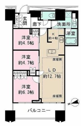 富久クロスコンフォートタワー(Tomihisa Cross)  18階 間取り図
